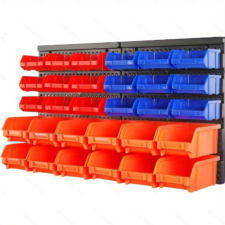 30PC-Bin Wall-Mounted Storage Rack System – Heavy-Duty Garage Tool Organizer for Screws, Nuts, Bolts, Nails, Beads, and Small Hardware Parts – Easy Installation and Customizable