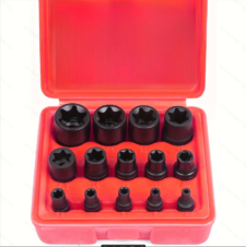14 piece E-TORX socket set – premium female plum blossom socket set, ultimate star socket set, torque socket set, external plum blossom socket set